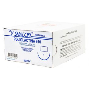 Fio de Sutura 3-0 Poliglactina 910 Violeta - Shalon Agulha 1/2 Circular/Cilíndrica 3,5cm (L530MR35)