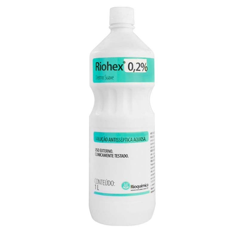 Clorexidina-02--aquosa-Dermo-Suave-Rioquimica-frasco-de-1000-mL-de-solucao-antisseptica-para-assepsia-da-pele